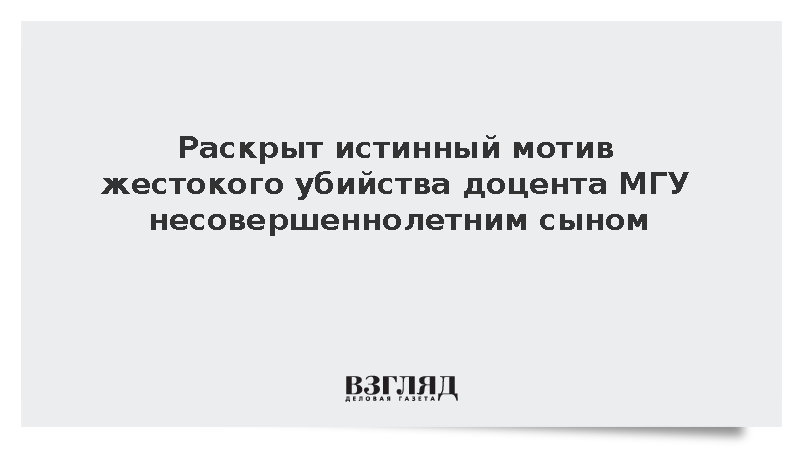 Мотивом убийства доцента МГУ Анны Каменевой стал конфликт с сыном