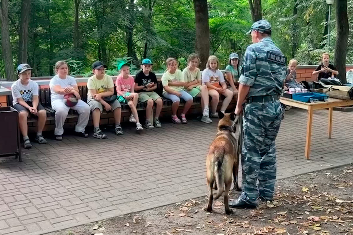 Дети Липецка познакомились с миром полицейских кинологов