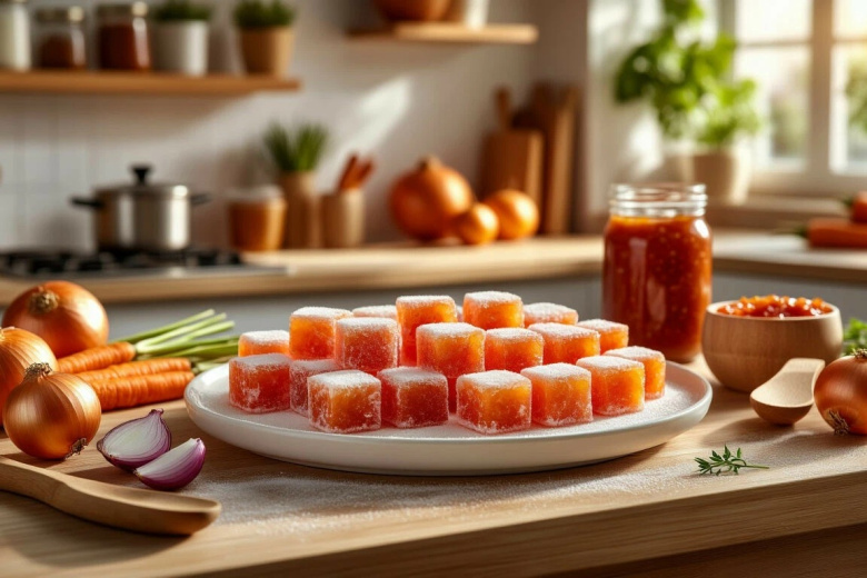 Пока все скупают соусы — тушу морковь с луком и замораживаю впрок: кубики для первых и вторых блюд