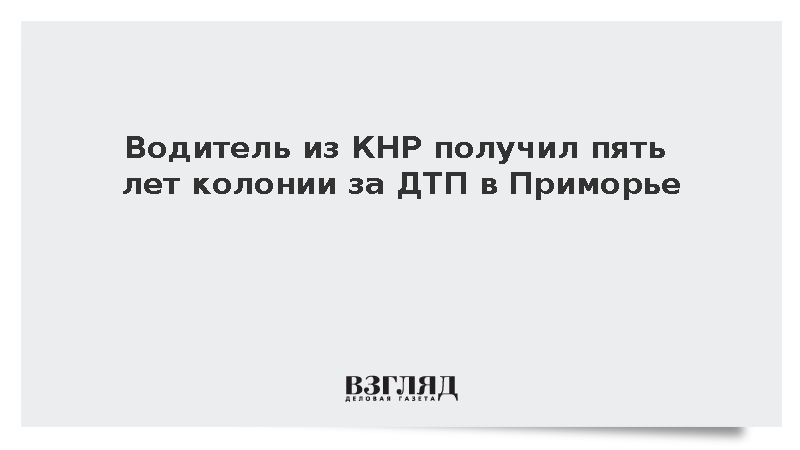 Водитель из КНР получил пять лет колонии за ДТП в Приморье