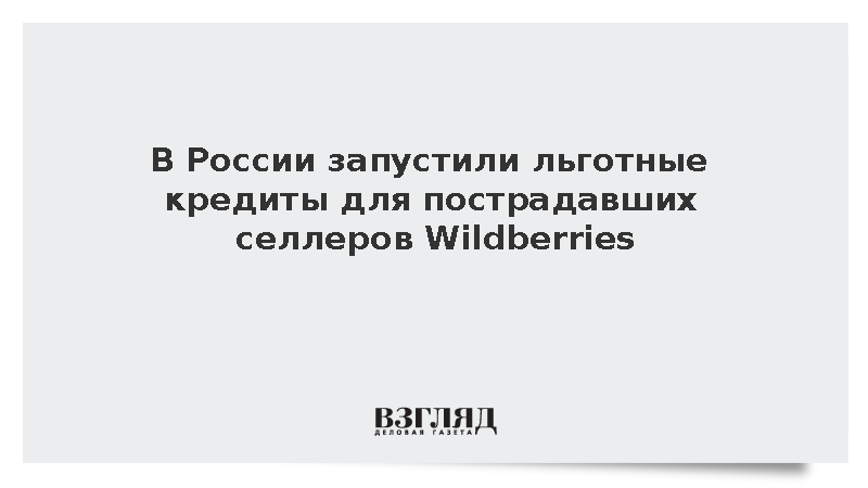 В России запустили льготные кредиты для пострадавших селлеров Wildberries