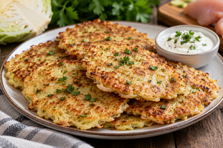 Быстрые лепешки из капусты,курицы и муки: измесльчаем и выкладываем ложкой — без раскатки и лепки