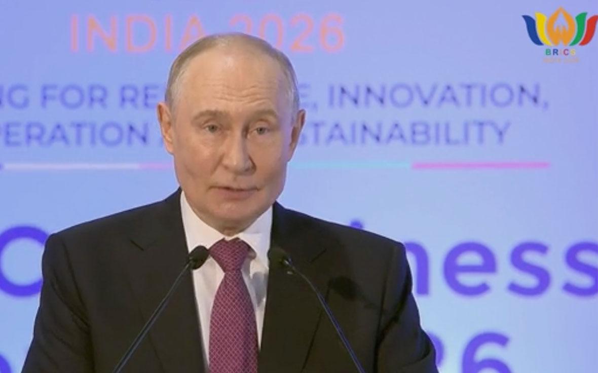 Выступление Путина на Деловом форуме БРИКС в Нью-Дели. Трансляция