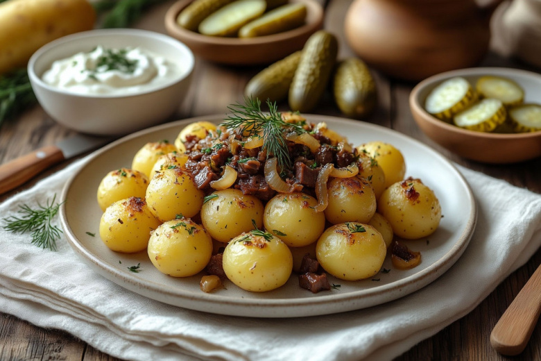 Вместо привычной картошки — белорусские комы: с луком и грудинкой, словно ужин в деревне