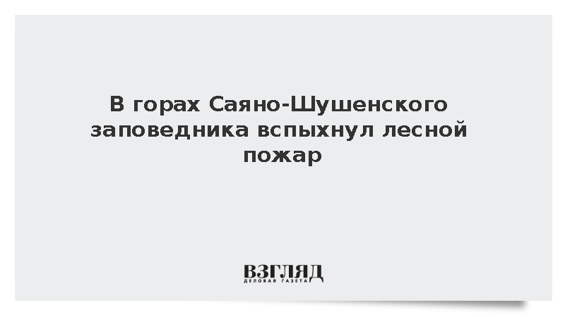 В горах Саяно-Шушенского заповедника вспыхнул лесной пожар