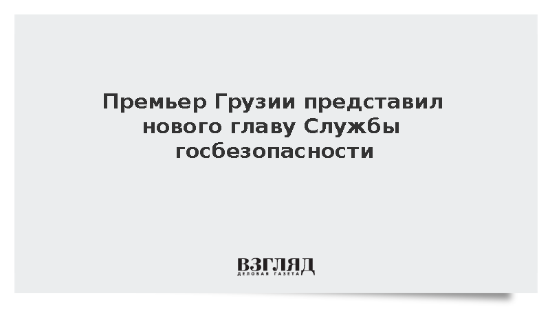 Премьер Грузии представил нового главу Службы госбезопасности