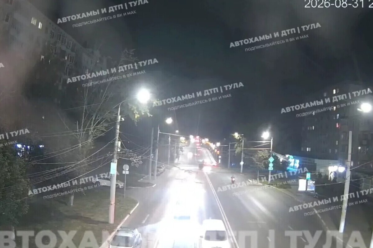 Момент смертельного ДТП с мотоциклистом на Октябрьской в Туле попал на видео