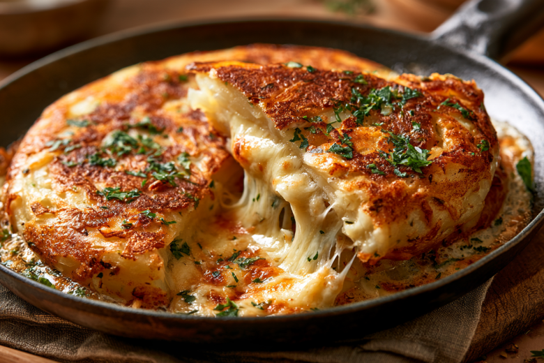 Беру картошку и сыр — и жарю гигантский драник: не хачапури, вкуснее и нежнее, съедаем в один присест