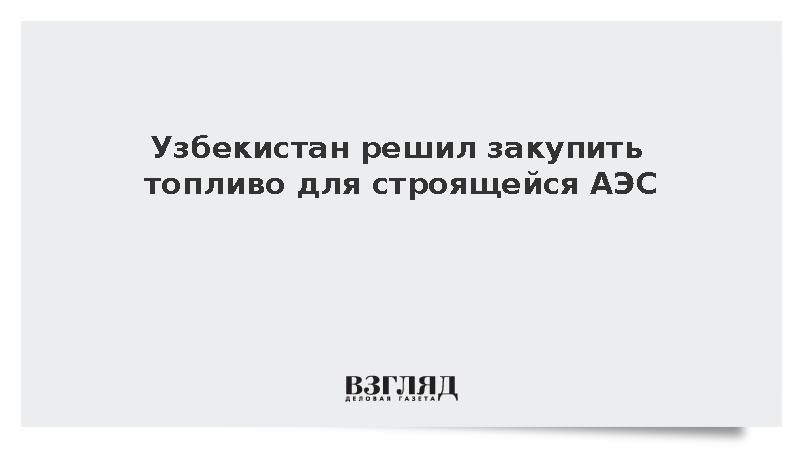 Узбекистан решил закупить топливо для строящейся АЭС