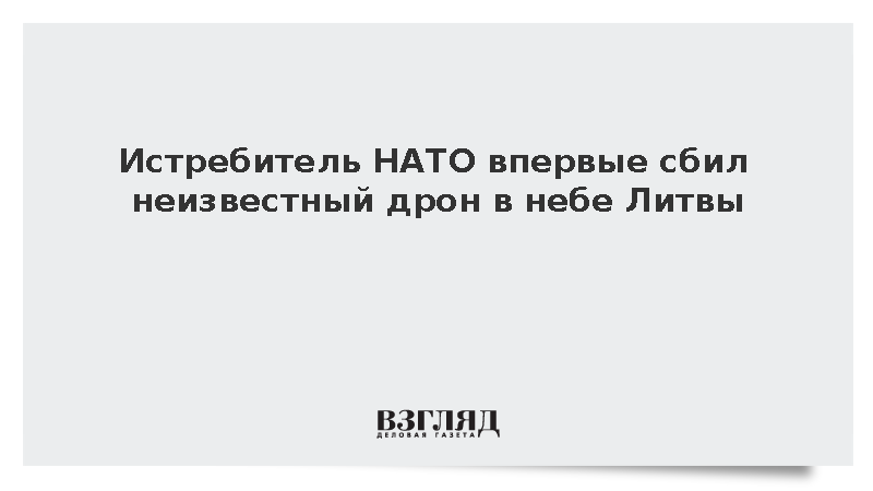 Силы НАТО впервые уничтожили беспилотник в воздушном пространстве Литвы