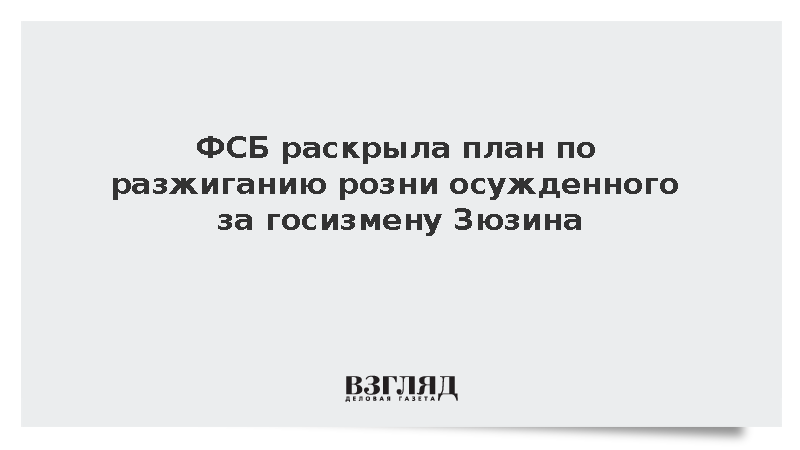 ФСБ: Зюзев планировал привлекать журналистов к разжиганию розни