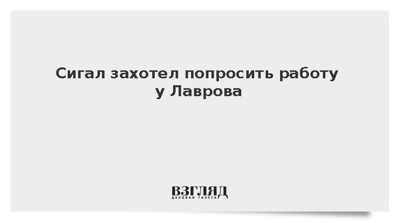 Стивен Сигал заявил о желании попросить работу у Сергея Лаврова
