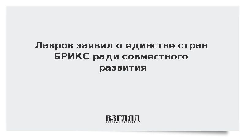 Лавров заявил о единстве стран БРИКС ради совместного развития