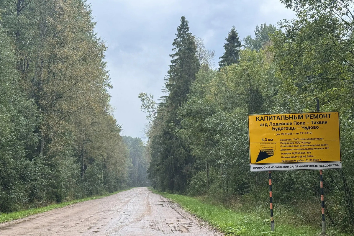 Ведущая из Новгородчины в Ленобласть дорога в Чудовском округе будет готова к весне