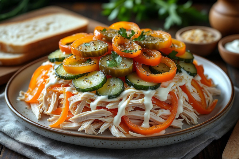 Перчик, грудка да огурец — салат вкуснее надоевшего оливье: ему даже настаиваться не нужно