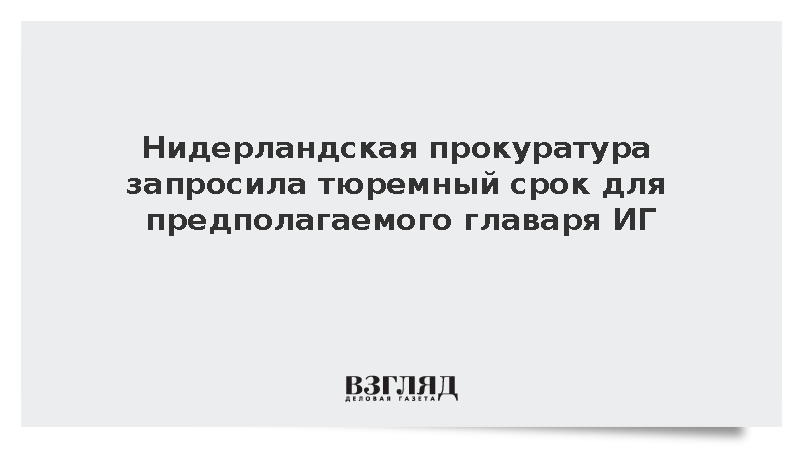 Нидерландская прокуратура запросила 17,5 года для предполагаемого главаря ИГ