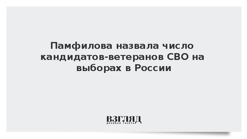 Памфилова: На выборах всех уровней зарегистрировано 1586 участников СВО