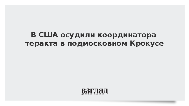 В США осудили координатора теракта в подмосковном Крокусе