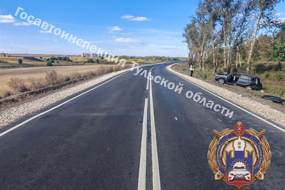 На трассе Быковка-Богородицк Ford вылетел в кювет и перевернулся
