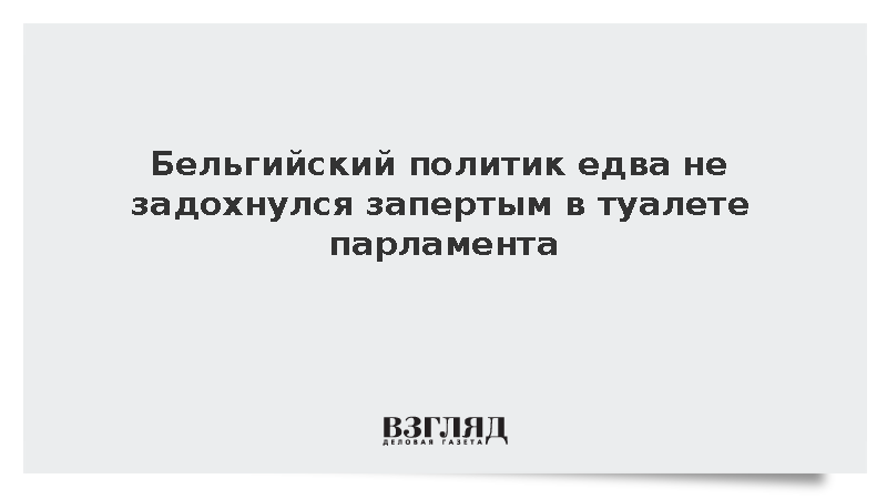 Депутат парламента Фландрии провел 13 часов в запертом туалете парламента