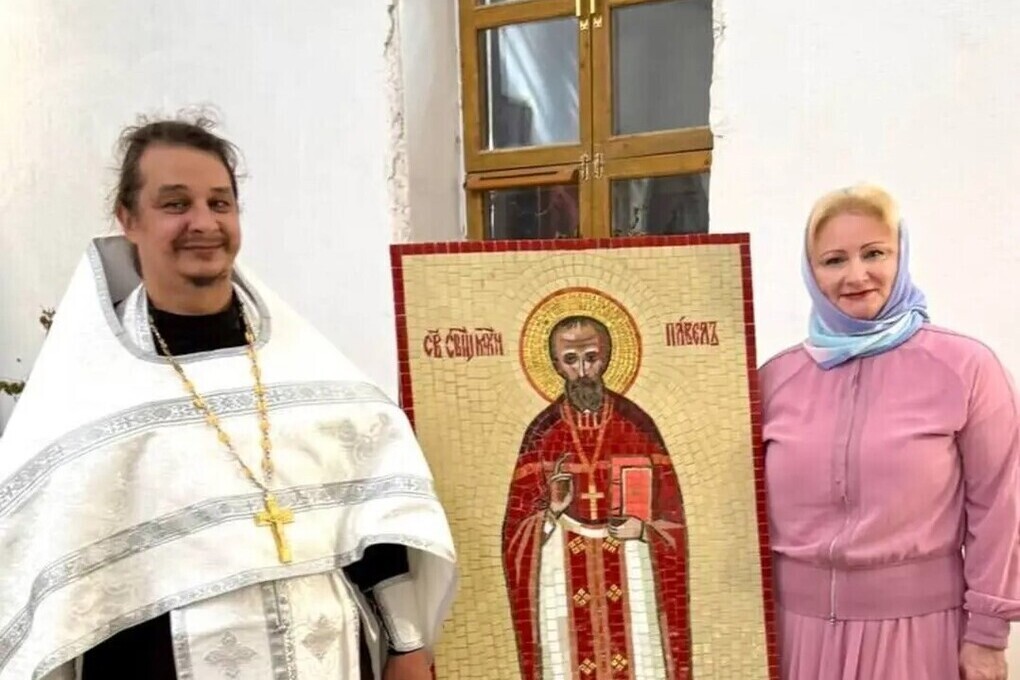 В храме Серпухова освятили мозаичную икону священномученика Павла Успенского