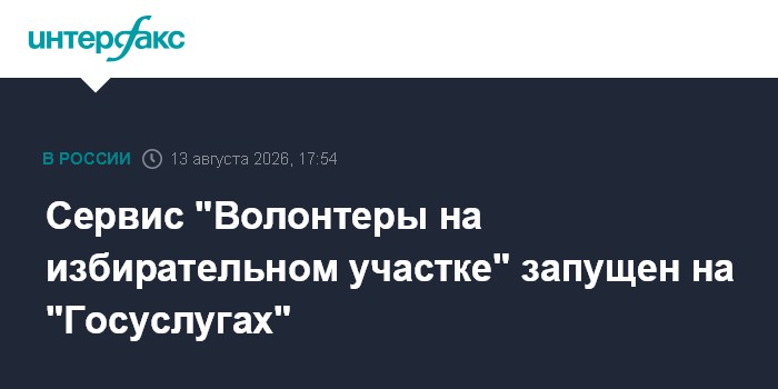 Сервис "Волонтеры на избирательном участке" запущен на "Госуслугах"