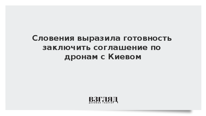 Словения выразила готовность заключить соглашение по дронам с Киевом