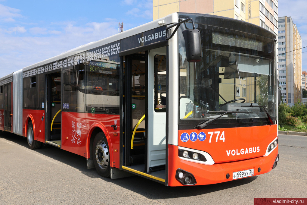 Во Владимире запустили новые сочлененные автобусы Volgabus