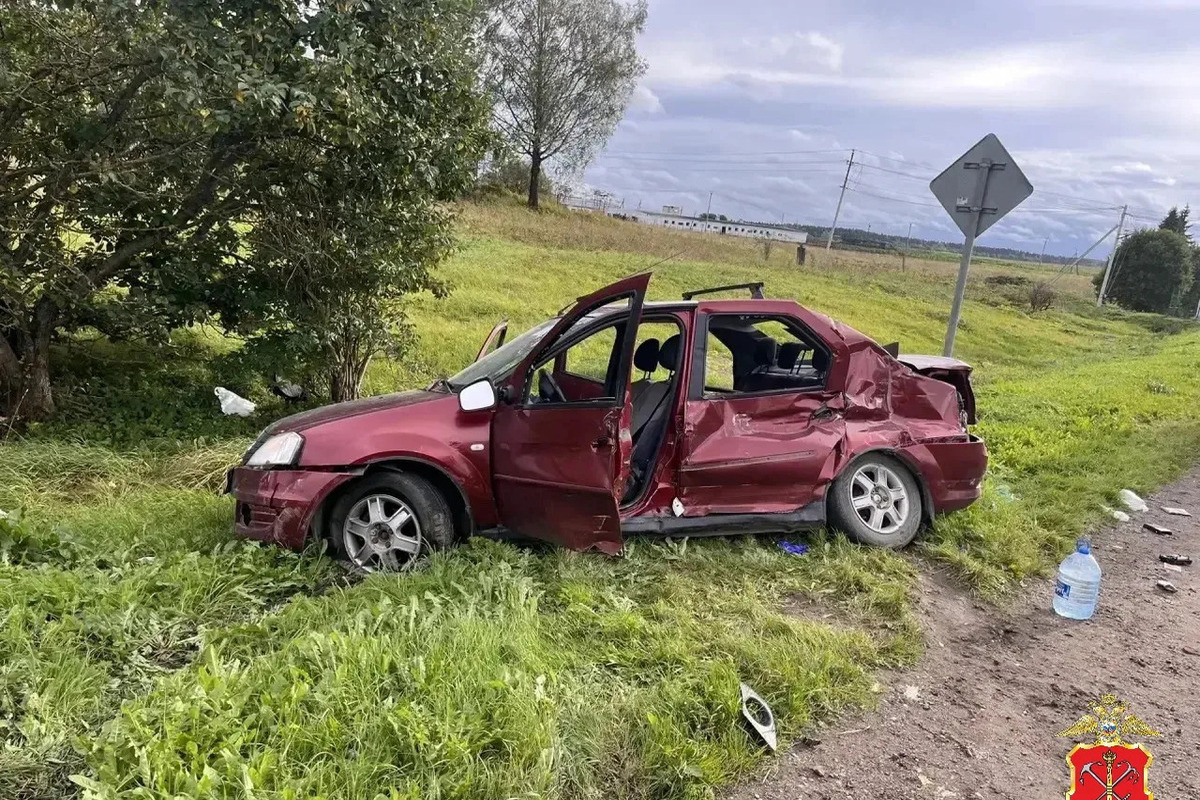 В Ленобласти водитель Renault Logan с тремя пассажирами столкнулся с грузовиком