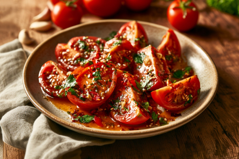 Вкусная закуска за 2 часа и без стерилизации: готовим помидоры по-корейски