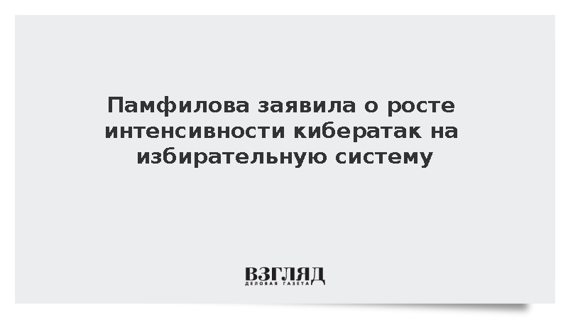 Памфилова заявила о росте интенсивности кибератак на избирательную систему