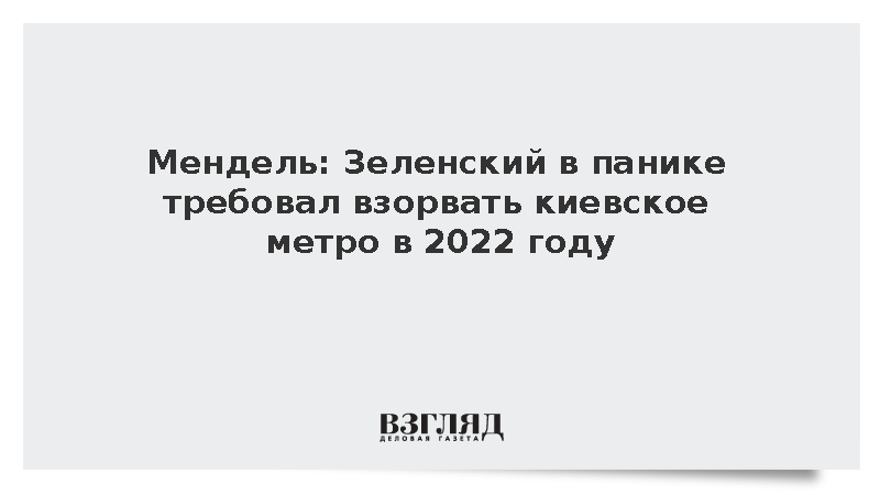 Мендель рассказала о панике Зеленского при приближении войск России