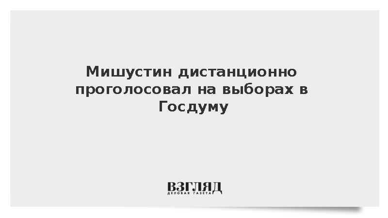 Мишустин дистанционно проголосовал на выборах в Госдуму