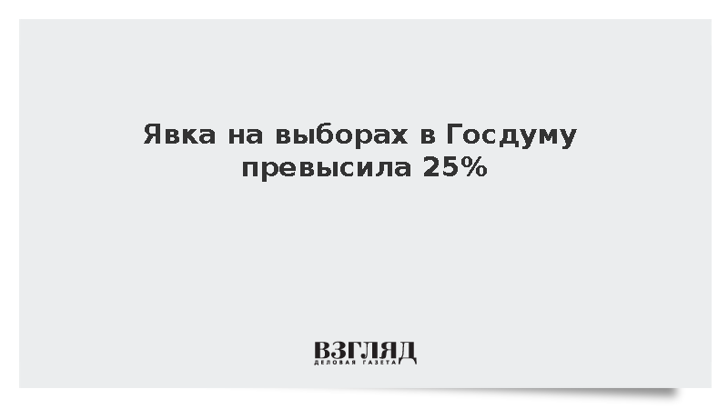 ЦИК: Явка на выборах в Госдуму превысила 25%