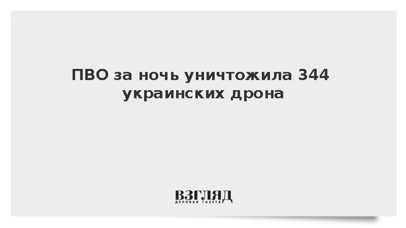Российская ПВО сбила 344 украинских беспилотника над регионами и Черным морем