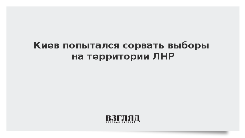 Избирком ЛНР: Киев пытается сорвать выборы в ЛНР