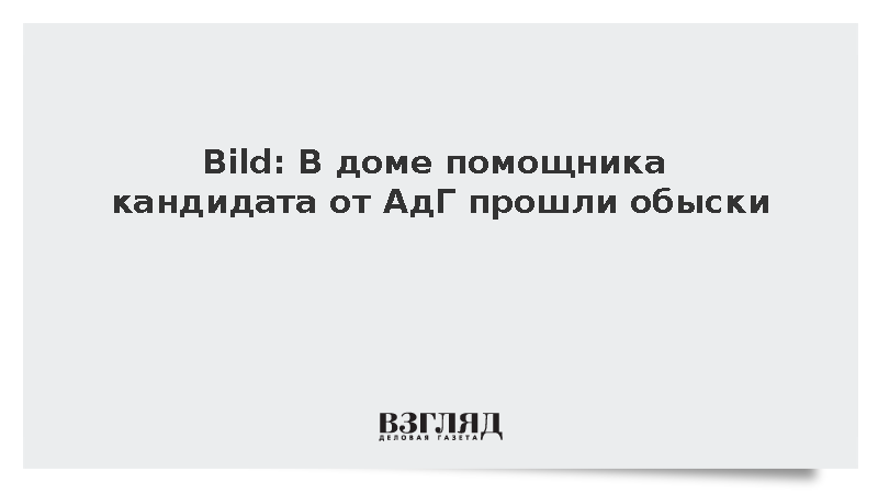 Полиция ФРГ обыскала дом помощника кандидата от АдГ из-за оружия