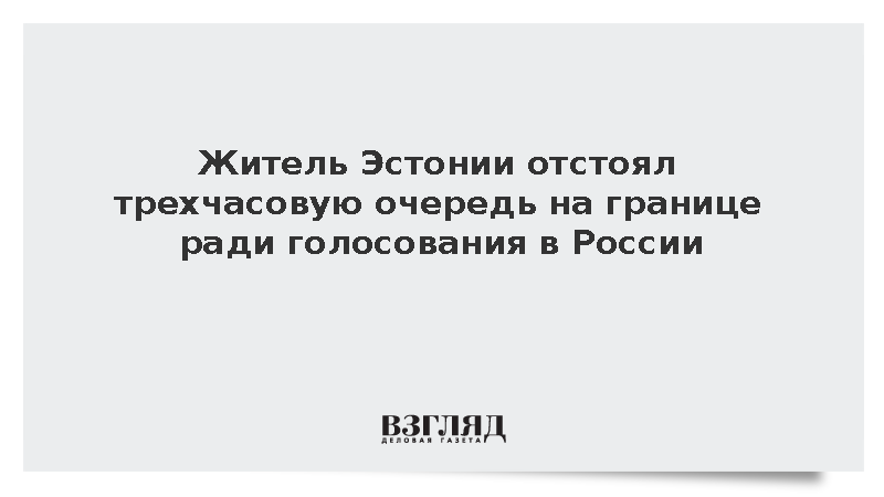 Житель Эстонии отстоял трехчасовую очередь на границе ради голосования в России