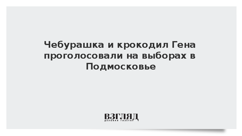 Чебурашка и крокодил Гена проголосовали на выборах в Подмосковье