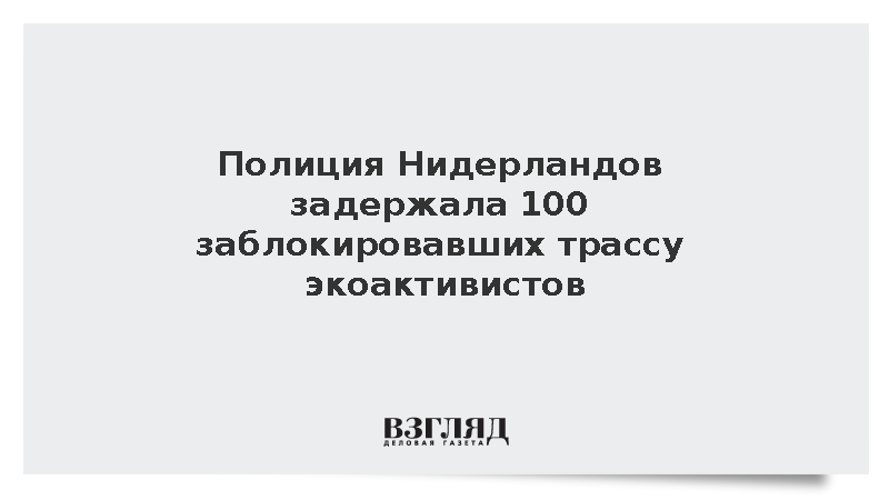 В Нидерландах задержали 100 экоактивистов за блокировку автомагистрали у границы