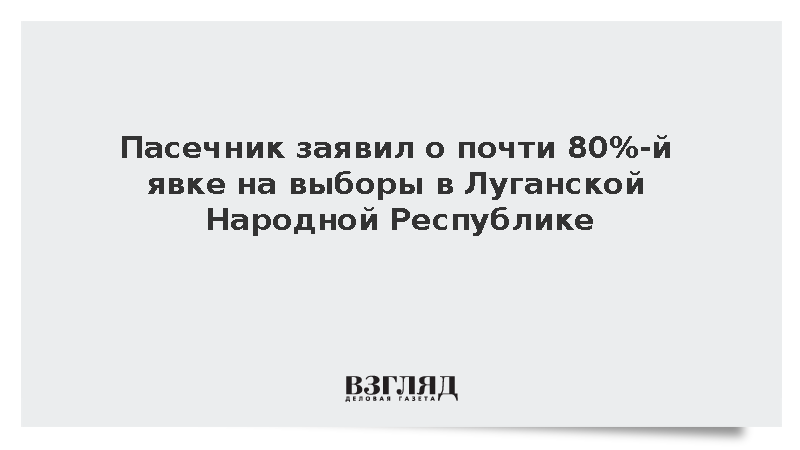 Пасечник заявил о почти 80-процентной явке на выборы в ЛНР