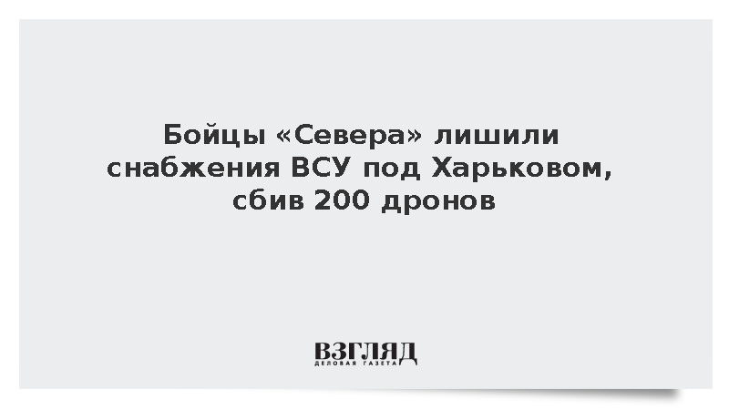 Бойцы «Севера» лишили снабжения ВСУ под Харьковом, сбив 200 дронов