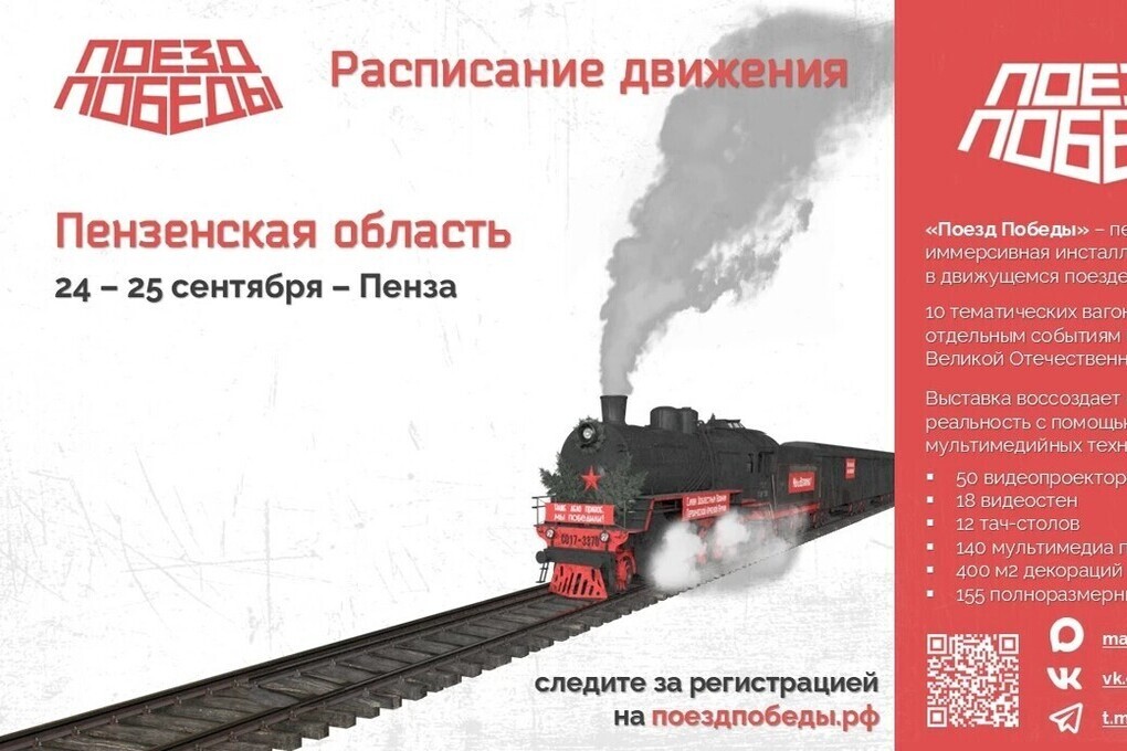 Стало известно, когда в Пензу прибудет «Поезд Победы»