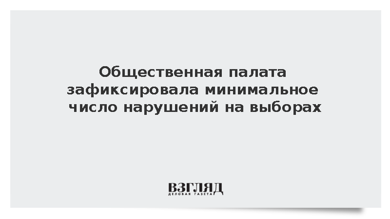 Общественная палата зафиксировала минимальное число нарушений на выборах