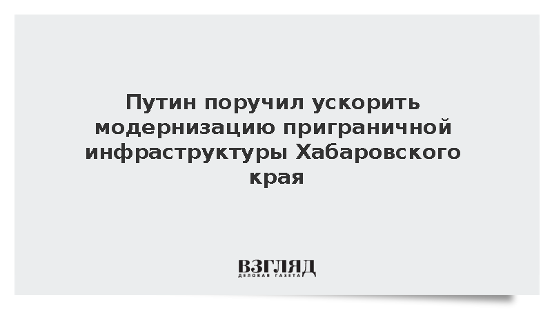 Путин поручил ускорить обновление пункта пропуска на границе с Китаем