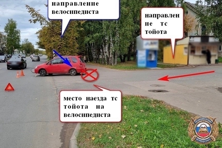 Костромские ДТП: при выезде со двора иномарка сбила велосипедистку