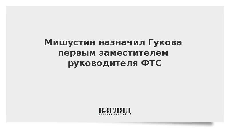 Мишустин назначил Гукова первым заместителем руководителя ФТС