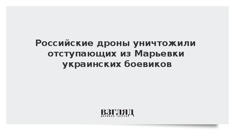 Российские расчеты БПЛА пресекли отступление украинских военных из Марьевки в ДНР