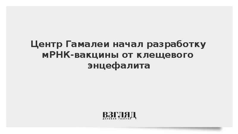 Центр Гамалеи приступил к созданию мРНК-вакцины от клещевого энцефалита