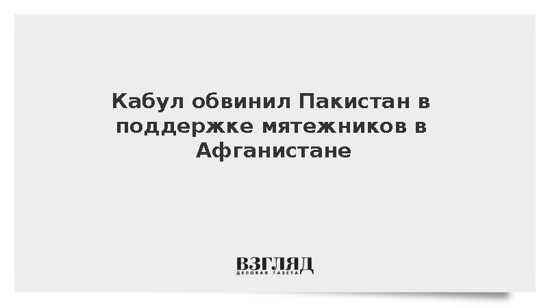 Пресс-секретарь лидера Афганистана Моджахед: Пакистан поддерживает мятежников